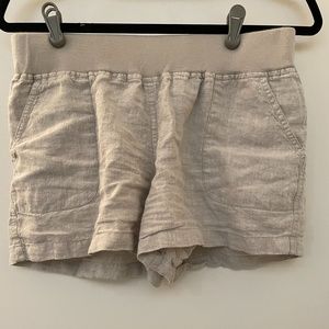 Allen Allen Tan Linen Shorts